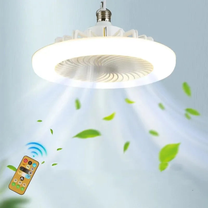 Luminária Led Com Ventilador 2 em 1 | Controle Remoto Incluso